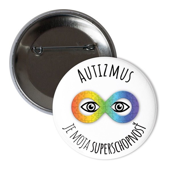 Odznak  s potlačou Autizmus je moja superschopnosť - odznak