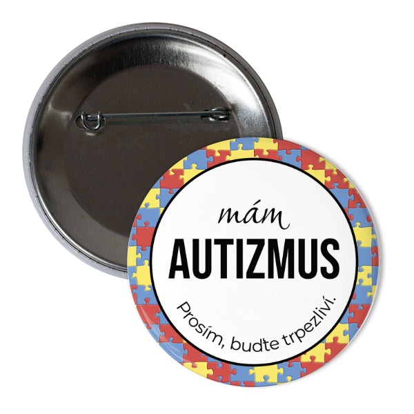 Odznak  s potlačou Mám autizmus