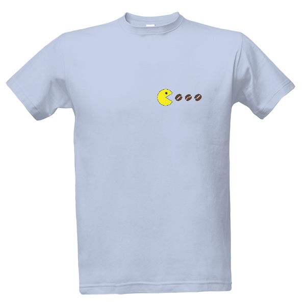 Tričko s potlačou Pac-Man a káva