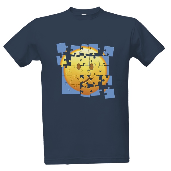Tričko s potlačou Rozmazaný smajlík v puzzle - autizmus